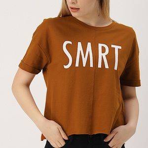 NWOT MS. TAKEN smrt cuffed short sleeve pullover sweatshirt crop top size small